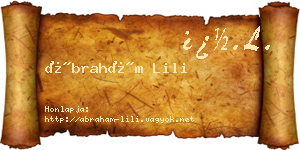 Ábrahám Lili névjegykártya