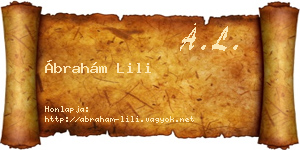 Ábrahám Lili névjegykártya