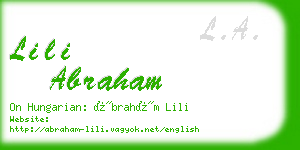lili abraham business card